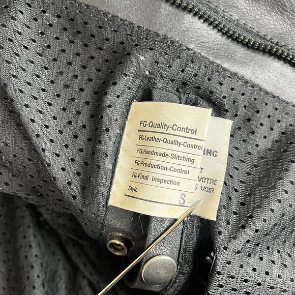 First Gear Leather Jacket Mens 42 S-Pilot Mesh Lined Biker Motorcycle Moto Coat - Picture 12 of 16